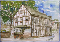 Strullenkrug, Architektur, Aquarell